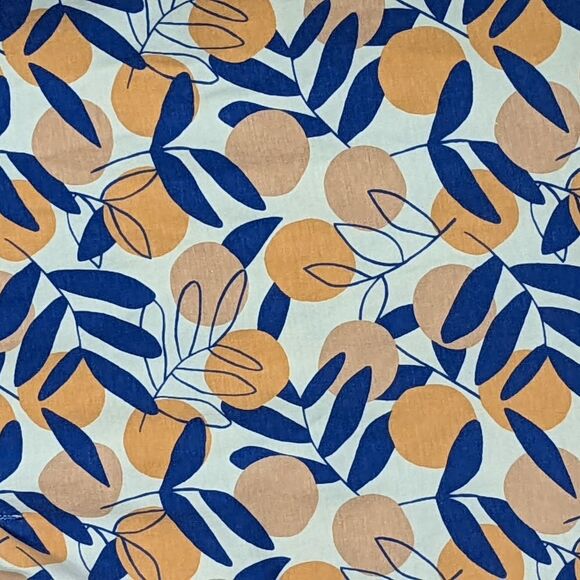 Tea Collection Orange Peach Fruit Blue Sun Dress Cotton Summer Girls Size 12 - Picture 2 of 7